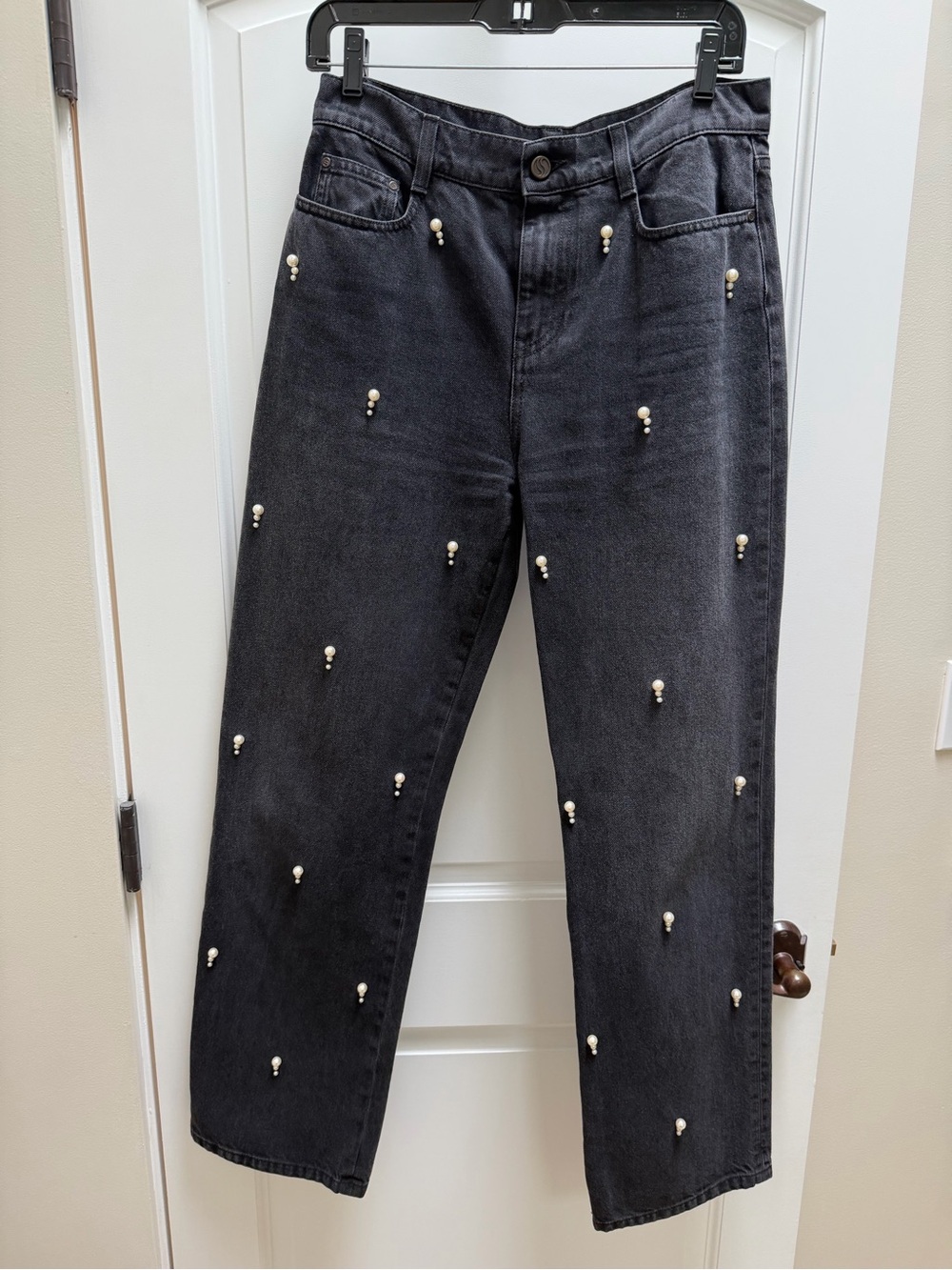 Stella McCartney Pearl Embellished Black Jeans Size 26
